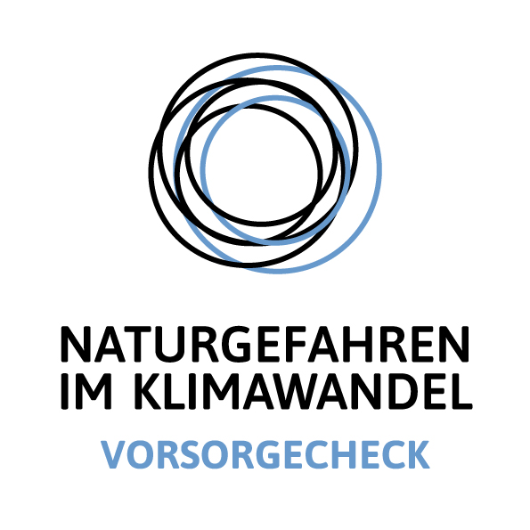 Logo des Vorsorgechecks Naturgefahren im Klimawandel
