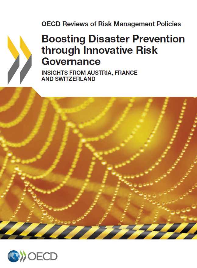 Titelbild der Studie "Boosting Disaster Prevention through Innovative Risk Governance – Insights from Austria, France and Switzerland” 